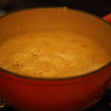 チーズ鍋がセッティングされました。