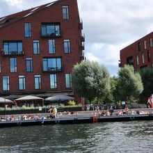 日光浴をしている方々