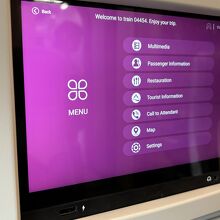 パーソナルモニターのメニュー