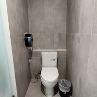 シャワーブースの対面はトイレ