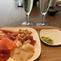 海鮮バイキングとスパークリングワイン