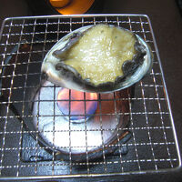 夕食の鮑の踊り焼き