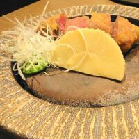 夕食　佐賀牛　カツレツ　陶板焼き