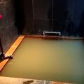 半露天風呂付の部屋ににごり湯