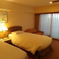 新しさはないが、海に面して広々としたツインルーム