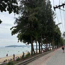 目の前の細道。車はほぼ通らない。