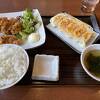 餃子と唐揚げの定食