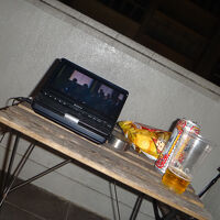 バルコニーで一杯