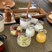 外で食べた朝食