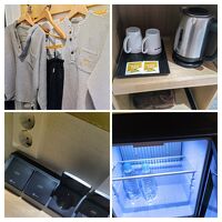 歯ブラシ無し。室内着､水､お茶あり。