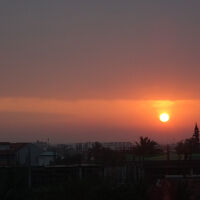 客室からの日の出