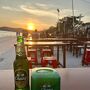 夕陽を見ながら『チャーン（ゾウさん）ビール』