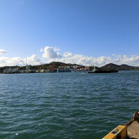 ホテル近くの海岸から見た、南西方面の景色