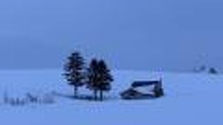 赤い屋根のある丘