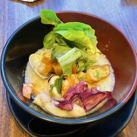 朝食会場でオーダーした海鮮粥