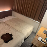 客室。ツインルームで二人で寝るのは快適ですが部屋はちと狭い