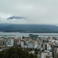 部屋からの桜島の眺め