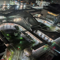 客室から、金沢駅方面、鼓門が見えます