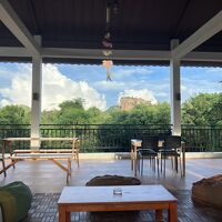 食事できる共有スペースではシギリヤロックが見られます