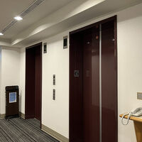 客室階エレベーターホールにズボンプレッサー、まんま日本 