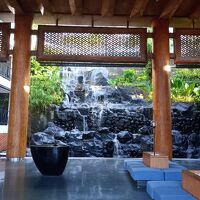 ロビーには滝がありなかなか立派