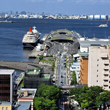 大さん橋が真正面に見える部屋