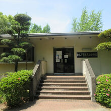 入口付近、階段があります。