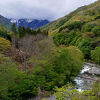 満点の湯と真の谷川岳の眺め