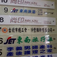 エレベーターに乗ると、８階，１０階に部屋の案内