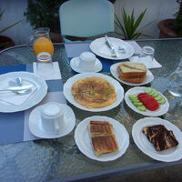 テラスでいただく朝ごはん