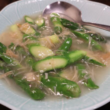 アスパラと貝柱の料理