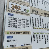 ホテル裏から台中空港までのバス時刻表