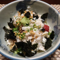夕食（焼き鯛茶漬け）