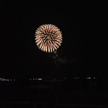 中庭から見た花火です。