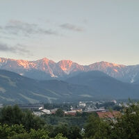 お部屋からモルゲンロートを楽しめました