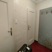 左側はバスルームのドア、右側はトイレのドアです