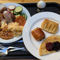 ２日目もパンケーキ。ビーンズも美味しいです