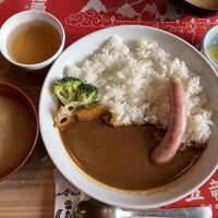 夕食のカレー。煮込まれていて美味しい