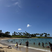 小さな子供も安心の遠浅のプライベートビーチ