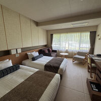 宿泊したツインルームの様子。