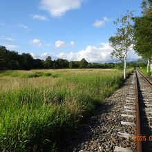 景色のいいところを自分で動かすトロッコで進みます