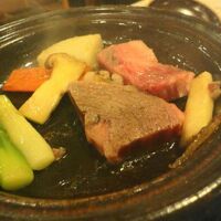 夕食 大正屋特選牛陶板焼