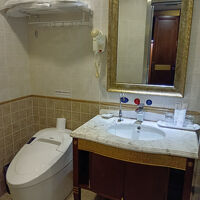 トイレは自動で流れます、左の蛇口は飲める水が出て重宝しました