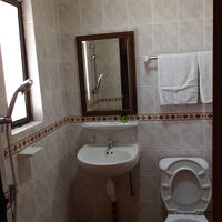 お湯が出ます。タオルが…。