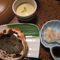 蟹味噌甲羅焼と蟹シュウマイと茶碗蒸し