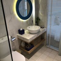 母と2人なので､､､､､ガラス越しのバスルームはねぇ～