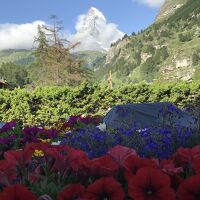 お花の一杯の庭が有り､朝はお天気ならばマッターホルンが見えま
