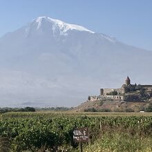 大アララト山とホルヴィラップ修道院遠景