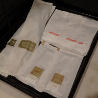 歯ブラシ、綿棒、シャワーキャップ