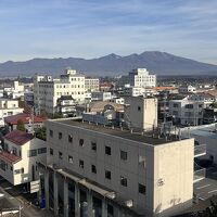 6階の部屋からの眺望。浅間山が見えます。